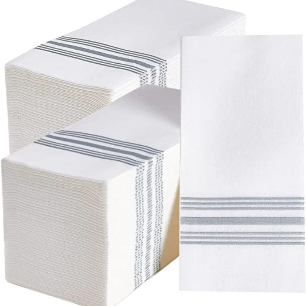 150 Silver Stripe Disposable Multipli Hand Towels NWT